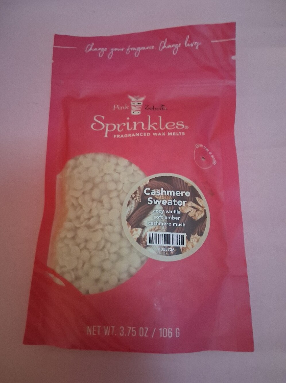 Zebra Pink Sprinkles Cashmere Sweater Fragranced Wax Melts